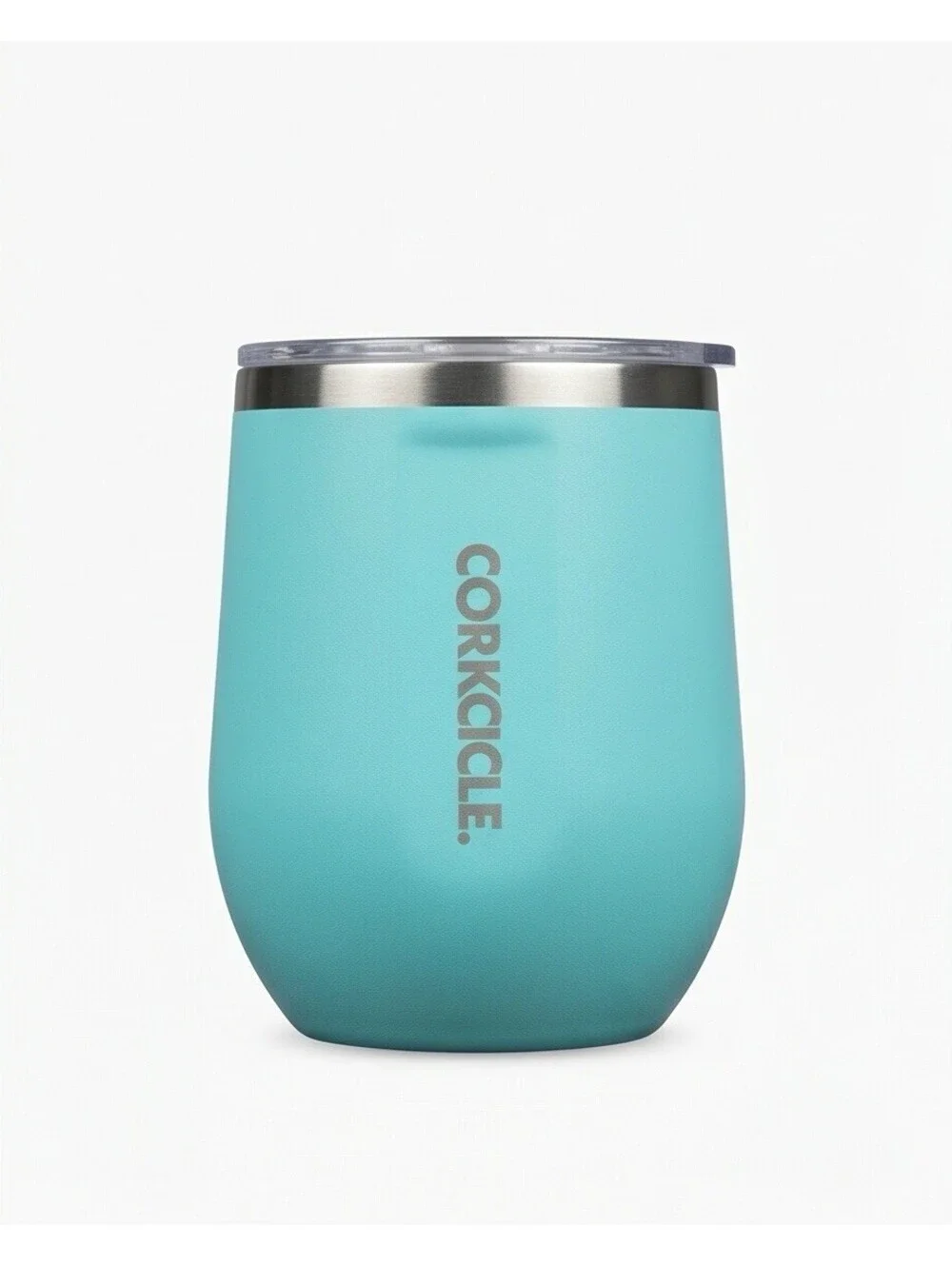 Corkcicle BRIZO Stemless Wine Tumbler 12oz Turquoise Stainless Steel Cup